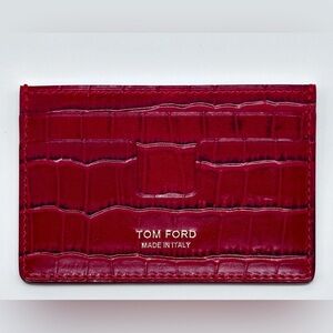 TOM FORD Croc-embossed Leather Card Holder